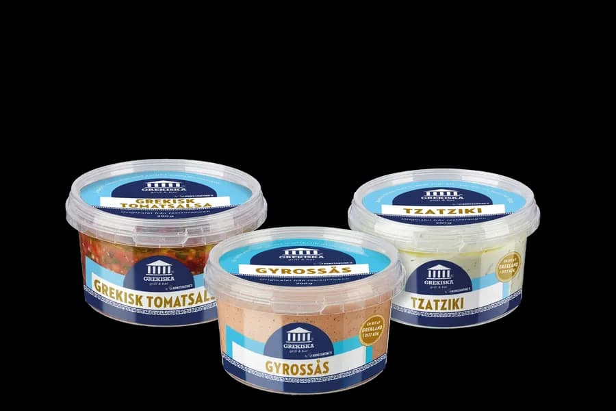 Burkar med tzatziki, gyrossås och grekisk tomatsalsa